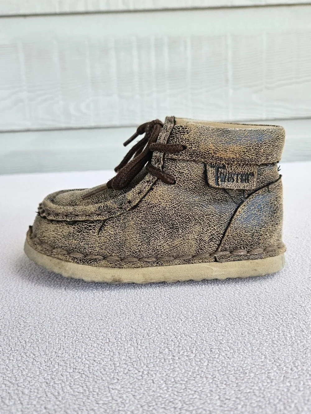 Twister Aiden Chukka Toddler Ankle Boot SZ 7 Casual Brown Tie Western Country